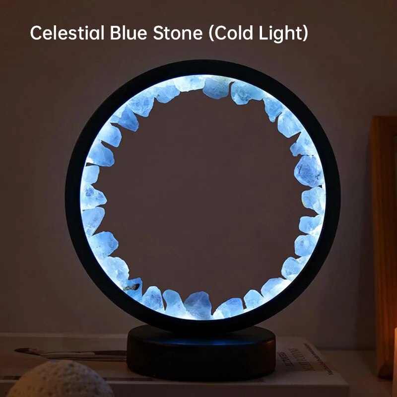 LED Wiederauflampbare Nachttischlampe - Natürliche Amethyst-Kristalldekoration