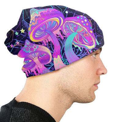 Psychedelic Skull Beanie – Trippy Wintermütze NiZED rave techno