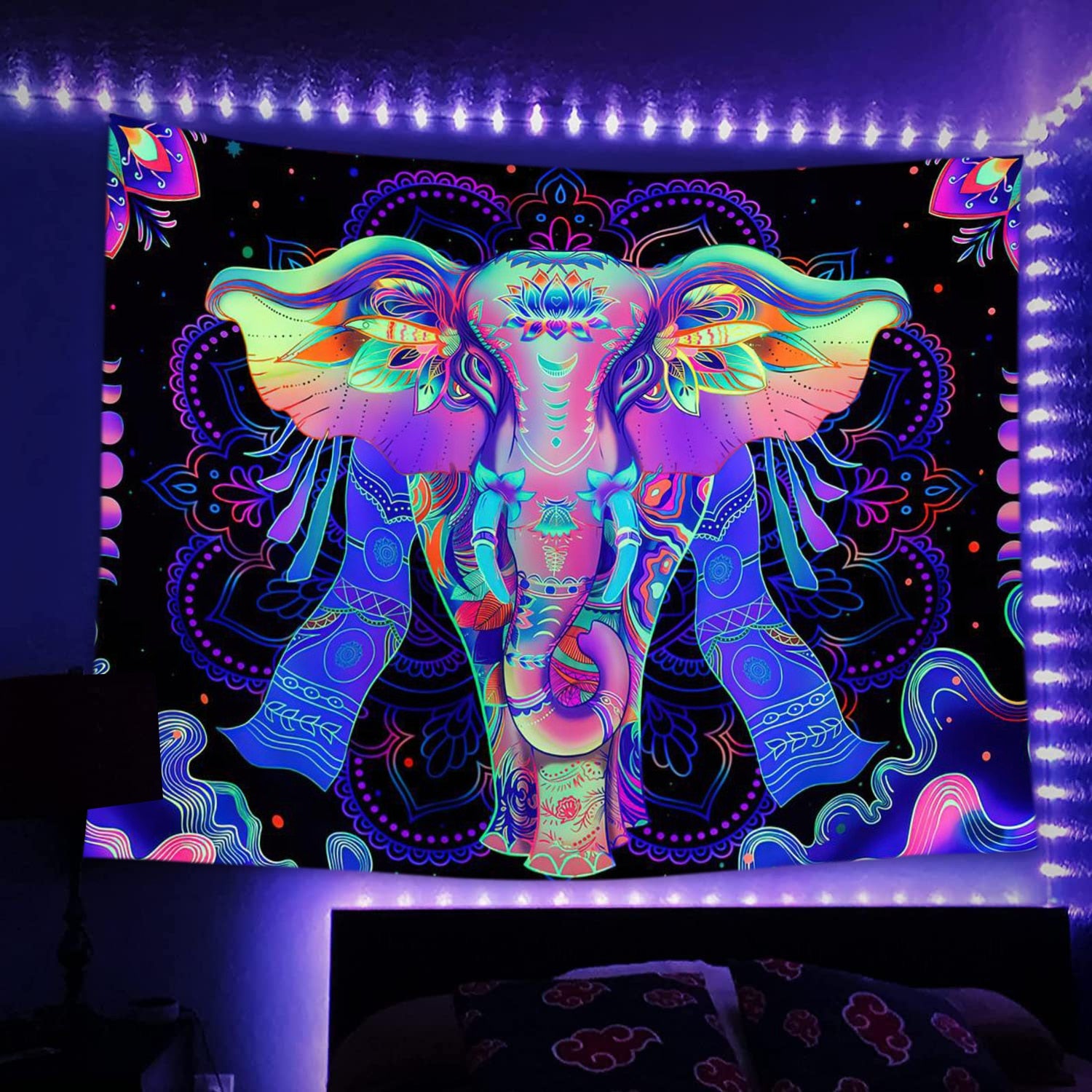 Animals Hippie Psychedelic Schwarzlichtposter