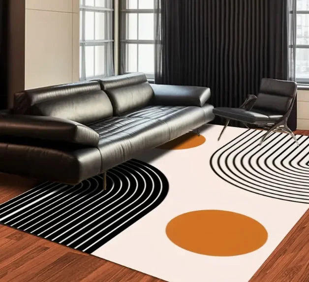 Geometrischer Abstrakt-Teppich – Wohnzimmer & Schlafzimmer