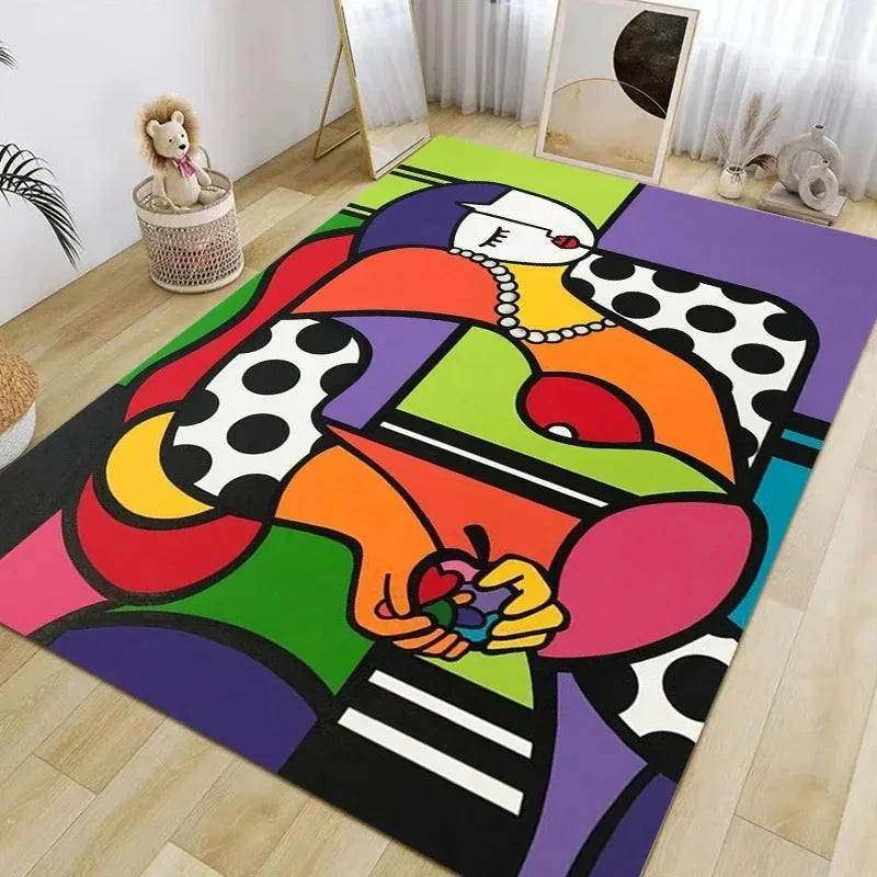 Picasso-style abstract rug