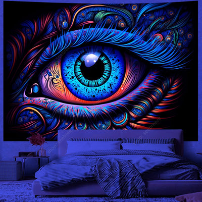 Cosmic Eye UV Schwarzlicht-Wandteppich