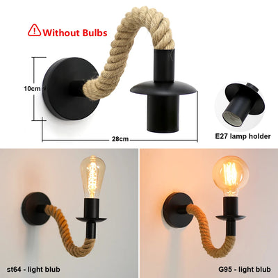 Rope Signal – Retro-Wandleuchte mit Hanfseil