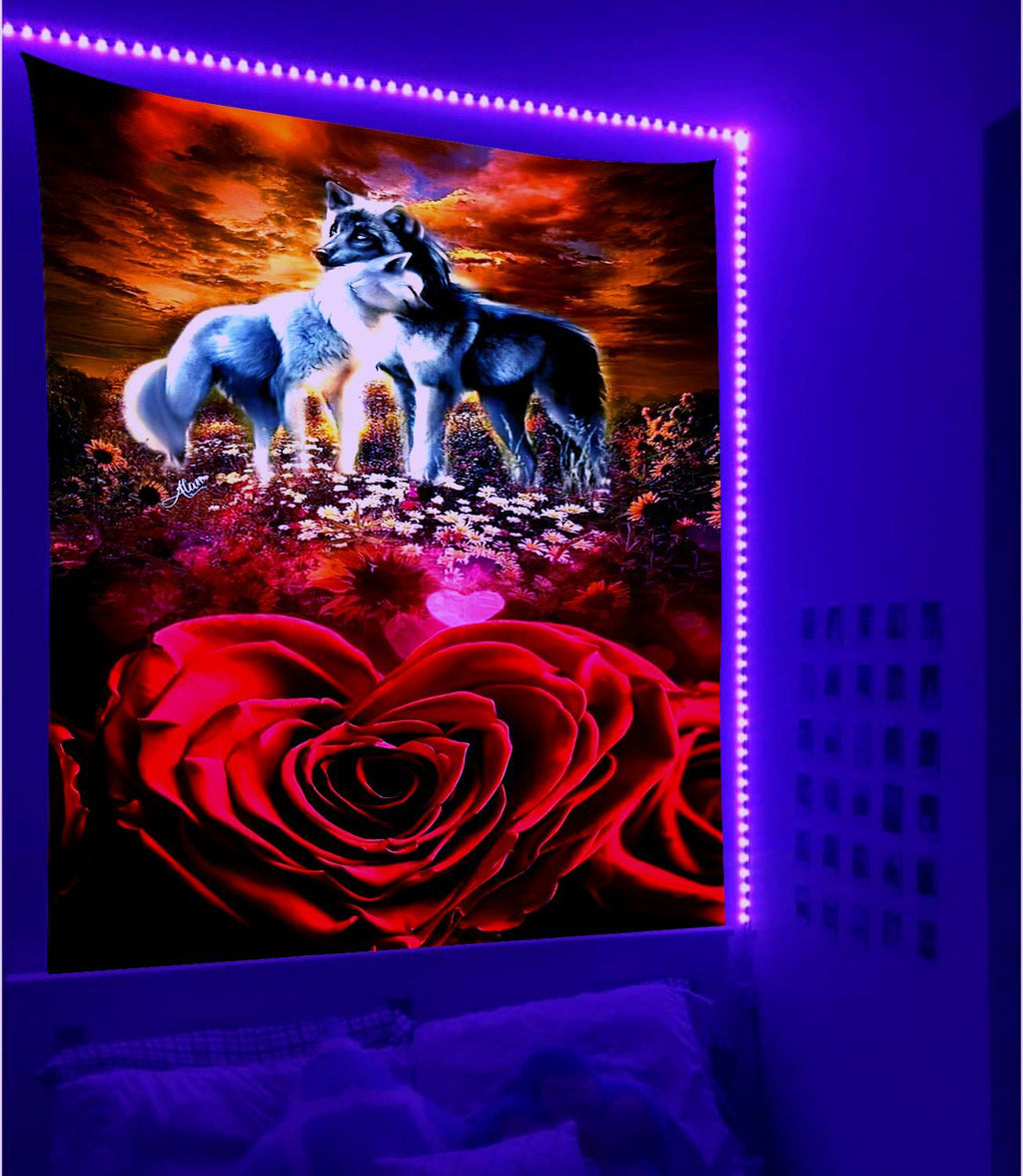 Wildlife flaming Schwarzlichtposter