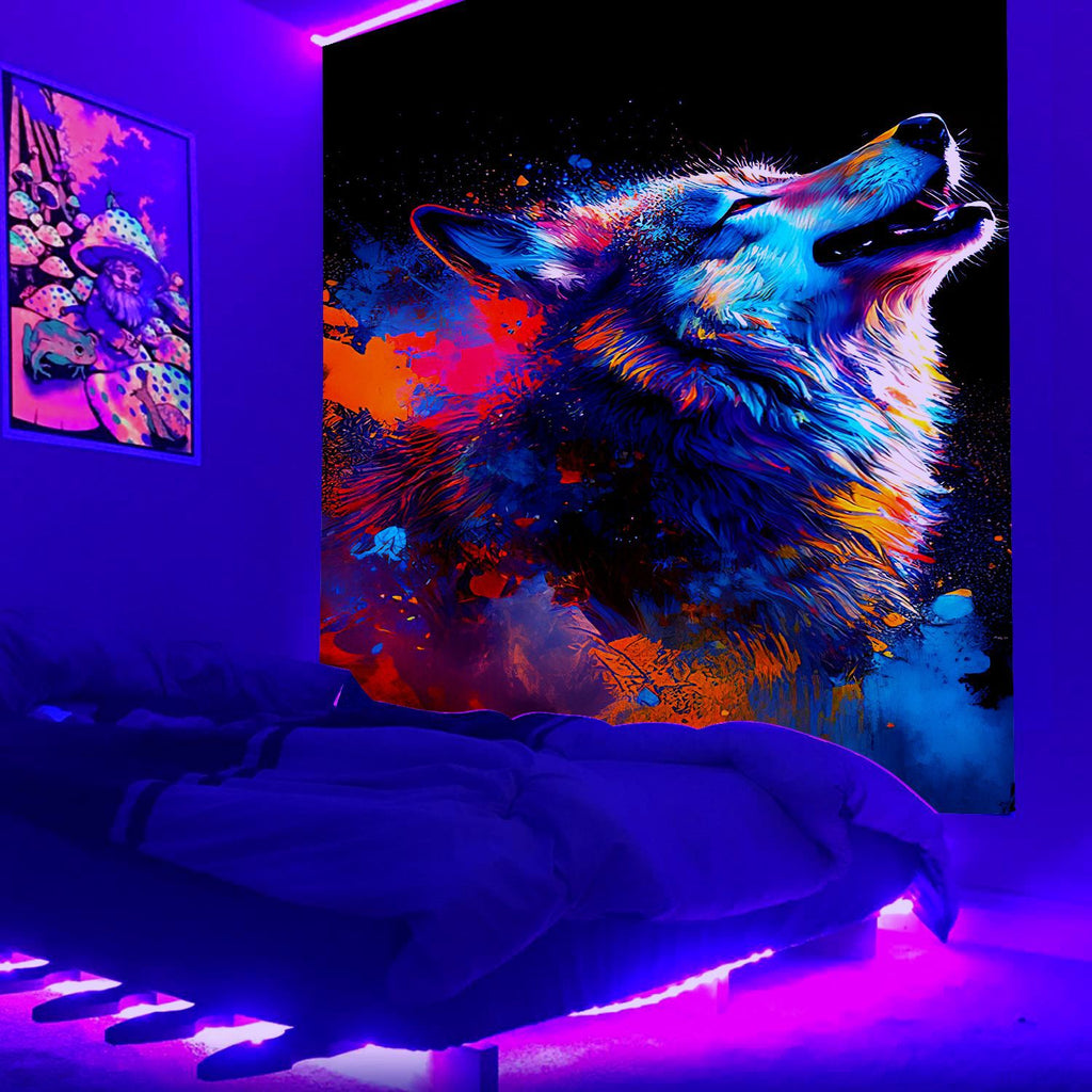 Wildlife flaming Schwarzlichtposter