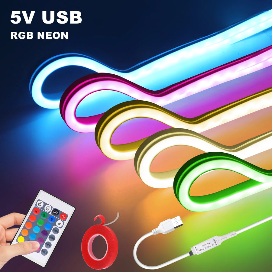 Neon Flex – RGB-Lichtband 1–5 m mit Fernbedienung