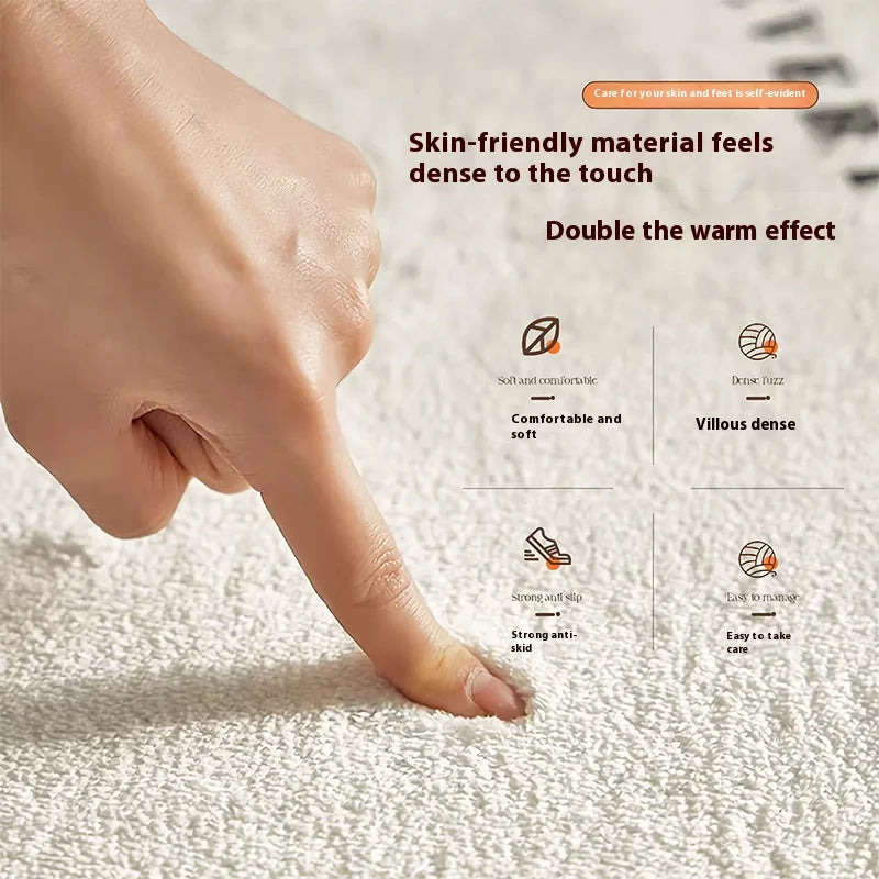 Abstrakter Plüsch-Teppich – Bunt, Warm & Rutschfest