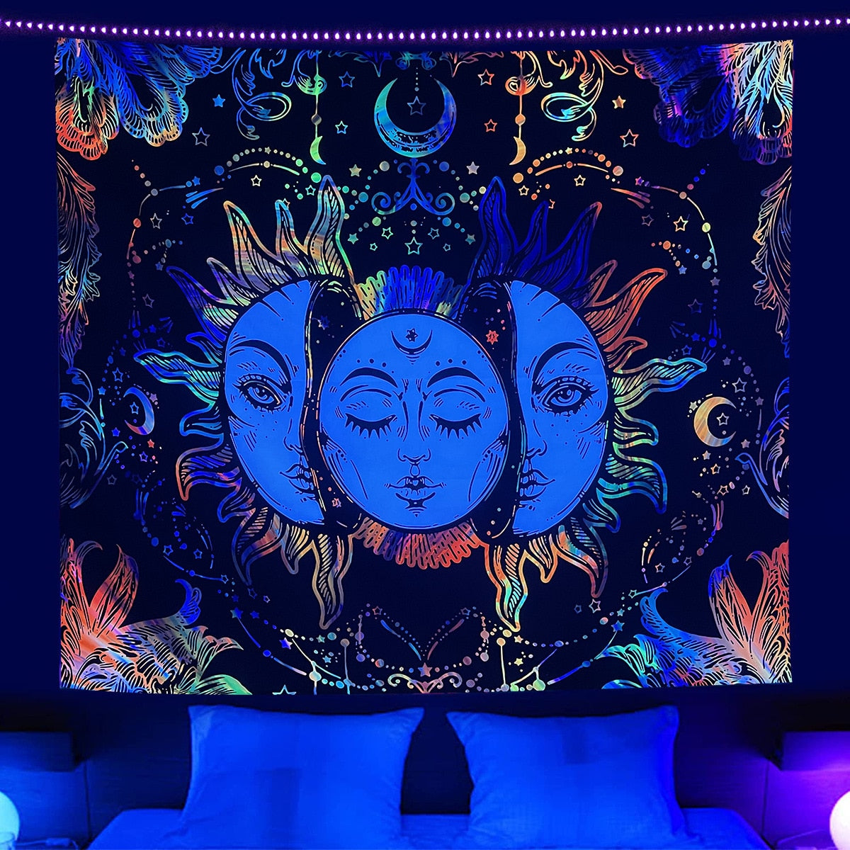 Geheimnisse des Sternenuniversums psychedelische Schwarzlichtposter