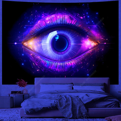 Cosmic Eye UV Schwarzlicht-Wandteppich