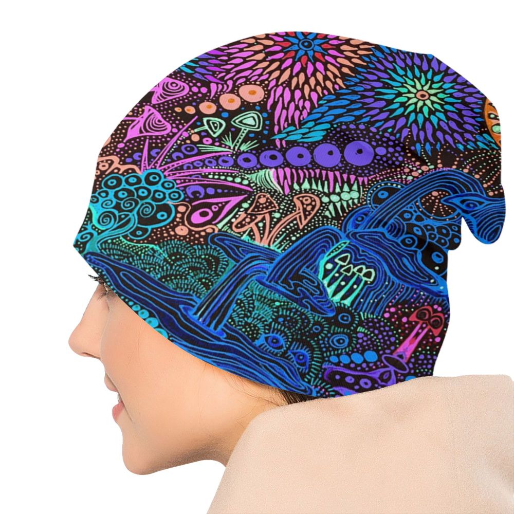 Psychedelic Skull Beanie – Trippy Wintermütze