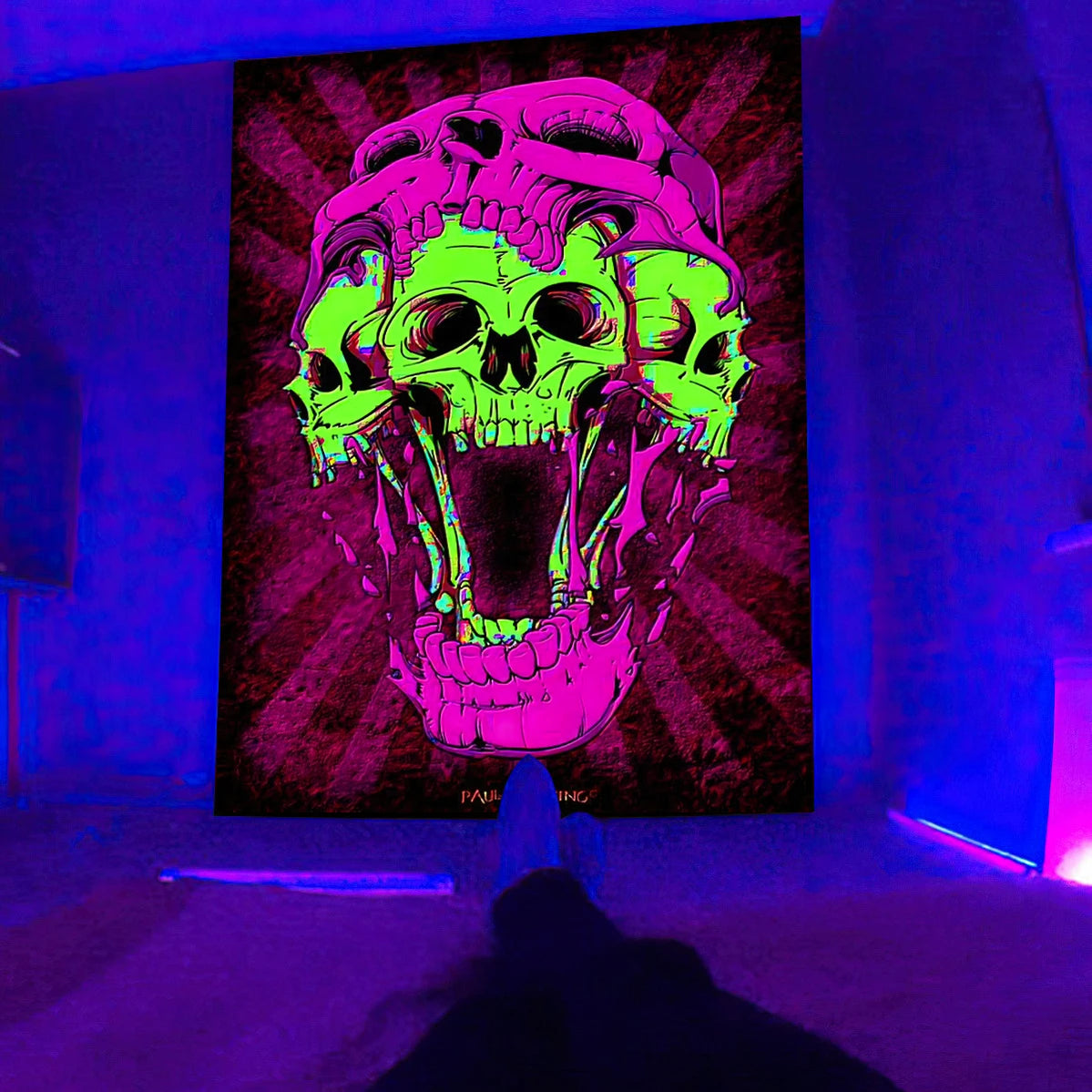 UV-reaktiver Psychedelic-Hippies Schwarzlichtposter
