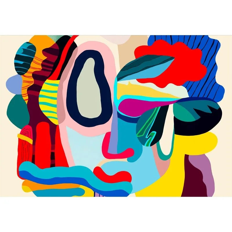 Bunter Abstrakter Kunst-Teppich – Samtweich & Modern