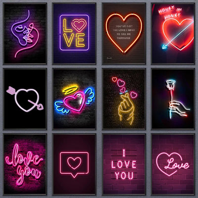Neon Love Neon Poster von NiZED als trippy Poster und psychedelische Wanddeko