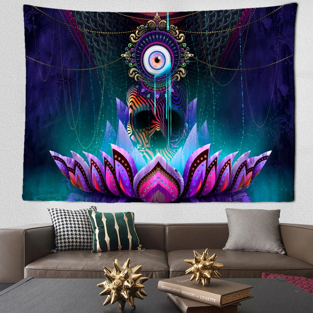 Meditating Fluorescent Blacklight Poster - Mystical