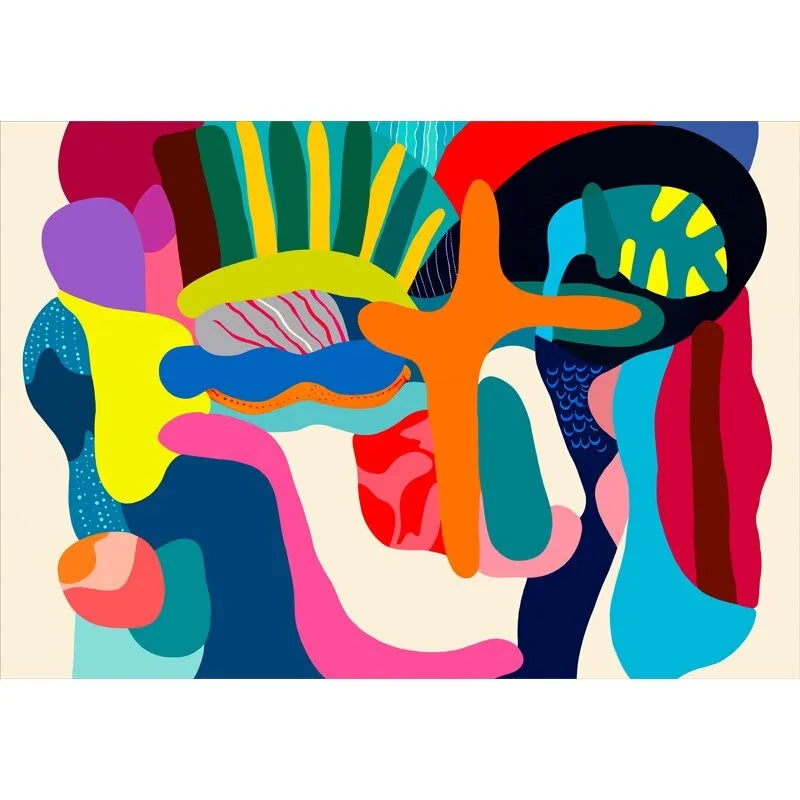 Bunter Abstrakter Kunst-Teppich – Samtweich & Modern