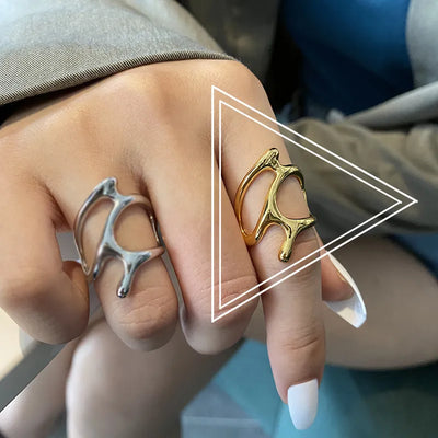 Trendiger Silberfarbener Ring von NiZED als Ring, Streetwear Schmuck und provokantes Accessoire Ansicht 7