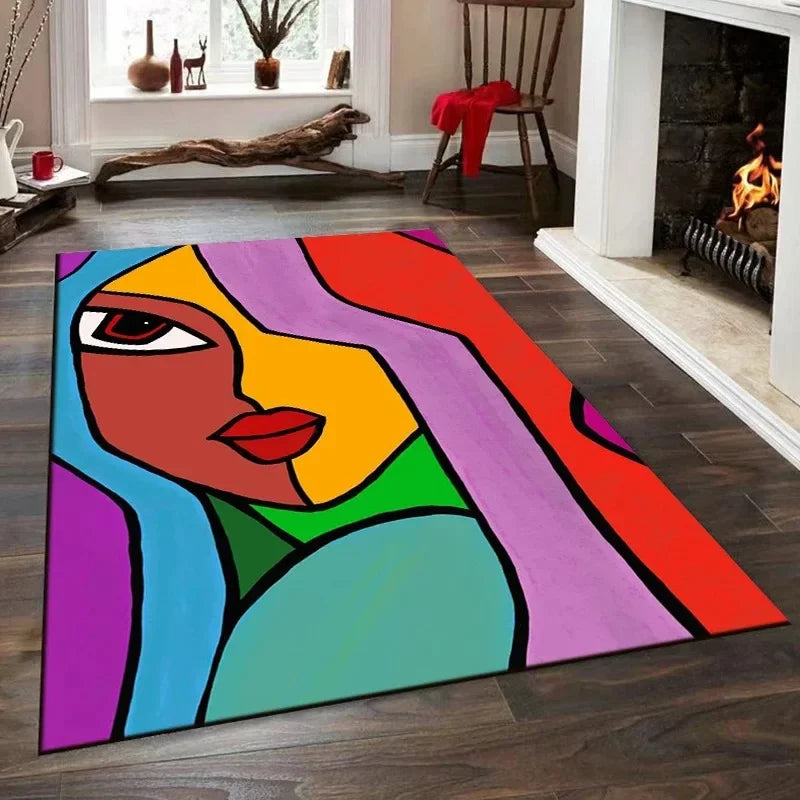 Picasso-style abstract rug