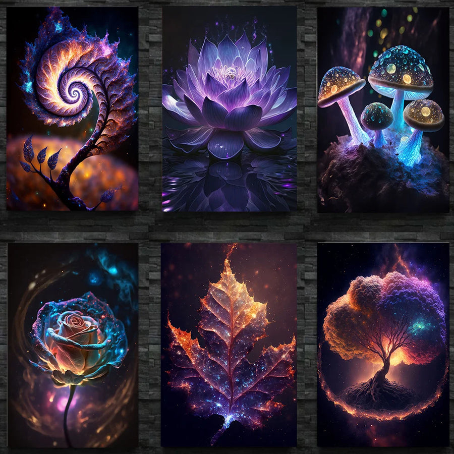 Lotus Gold Blacklight Poster