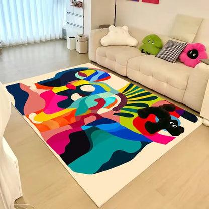 Bunter Abstrakter Kunst-Teppich – Samtweich & Modern