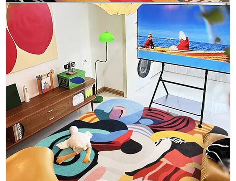 Bunter Abstrakter Kunst-Teppich – Samtweich & Modern