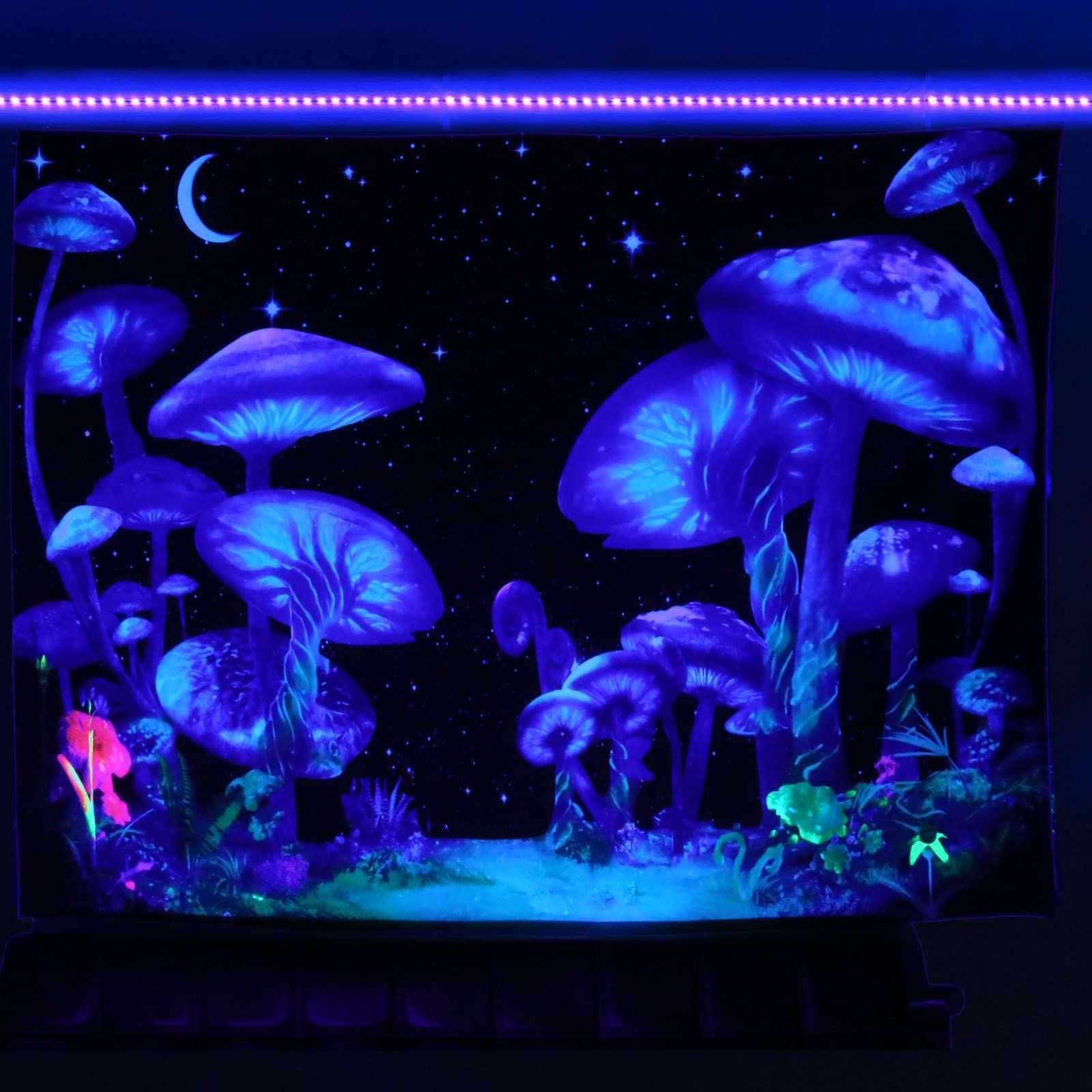 Luminous Tree of Life Psychedelic Mushroom Schwarzlichtposter