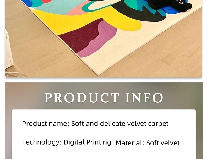 Bunter Abstrakter Kunst-Teppich – Samtweich & Modern