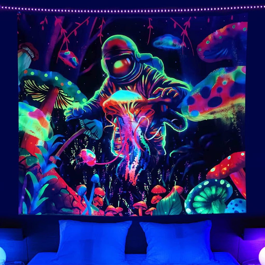 Luminous Tree of Life Psychedelic Mushroom Schwarzlichtposter