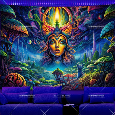 Fairy Elf Mushroom UV Wandteppich