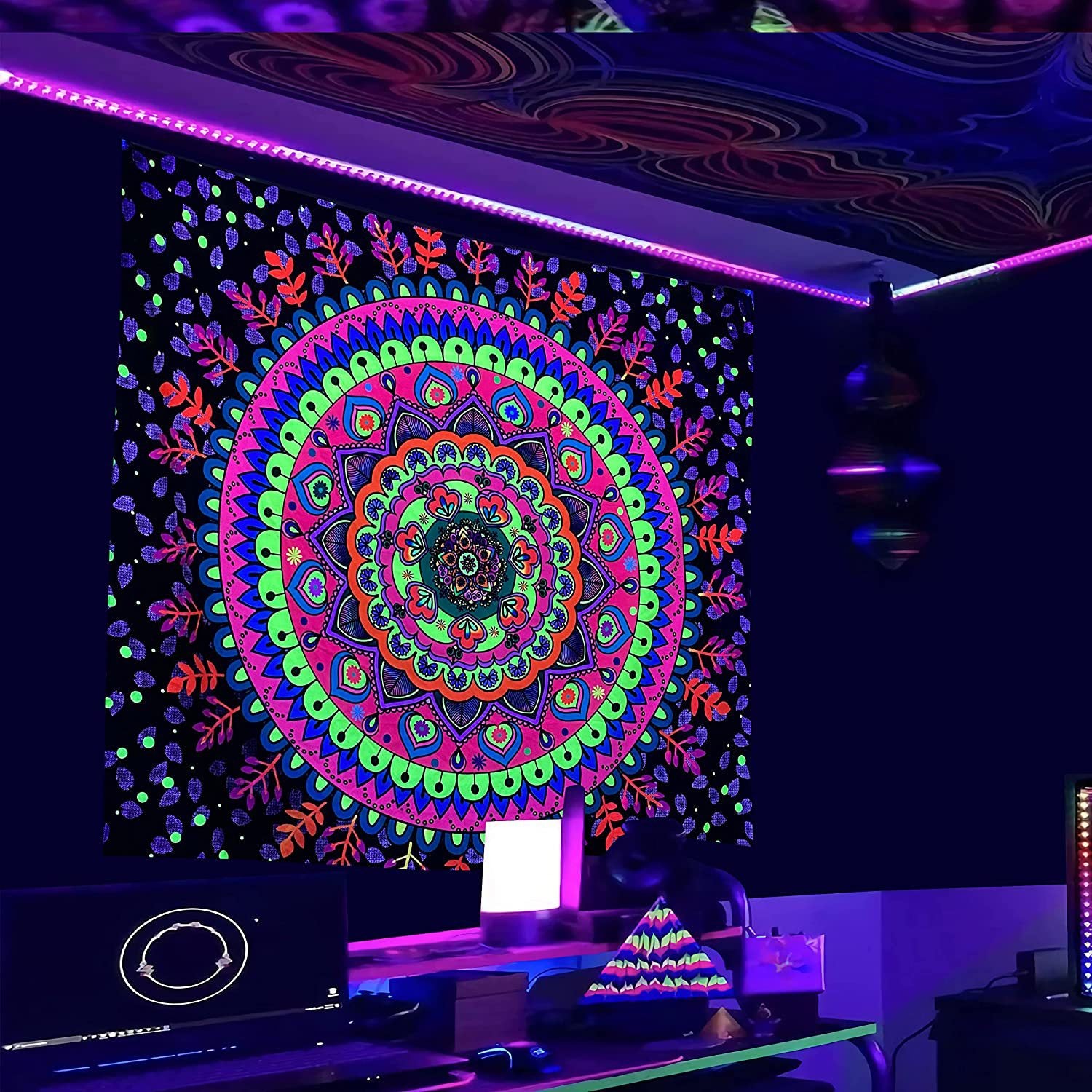 Geheimnisse des Sternenuniversums psychedelische Schwarzlichtposter