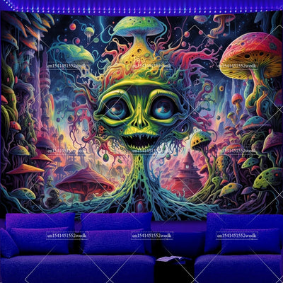 Fairy Elf Mushroom UV Wandteppich