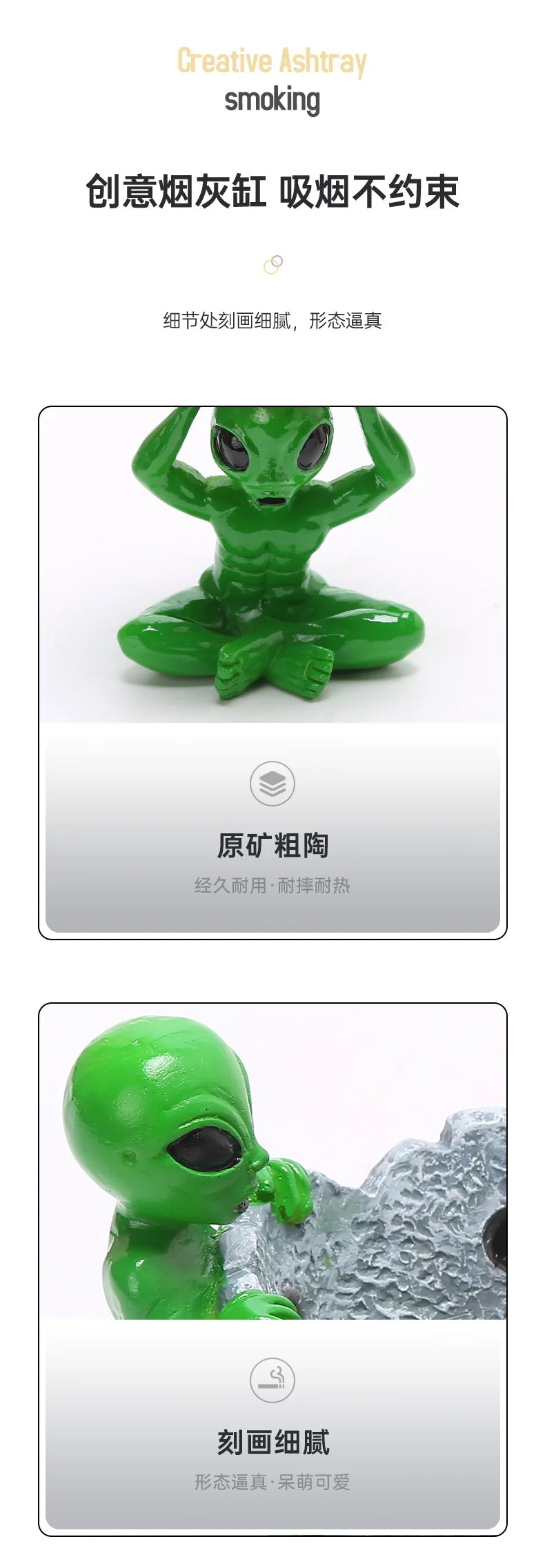 Alien-Aschenbecher – Retro Resin Deko