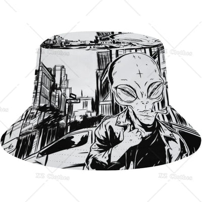 Space UFO Alien Bucket Hat – Unisex NiZED rave techno