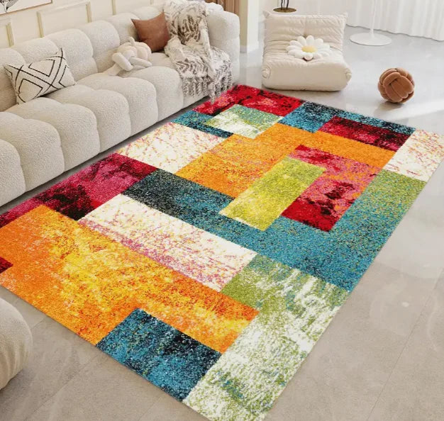 Geometrischer Abstrakt-Teppich – Wohnzimmer & Schlafzimmer