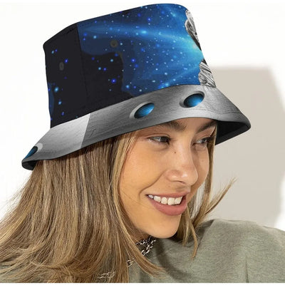 Space UFO Alien Bucket Hat – Unisex NiZED rave techno