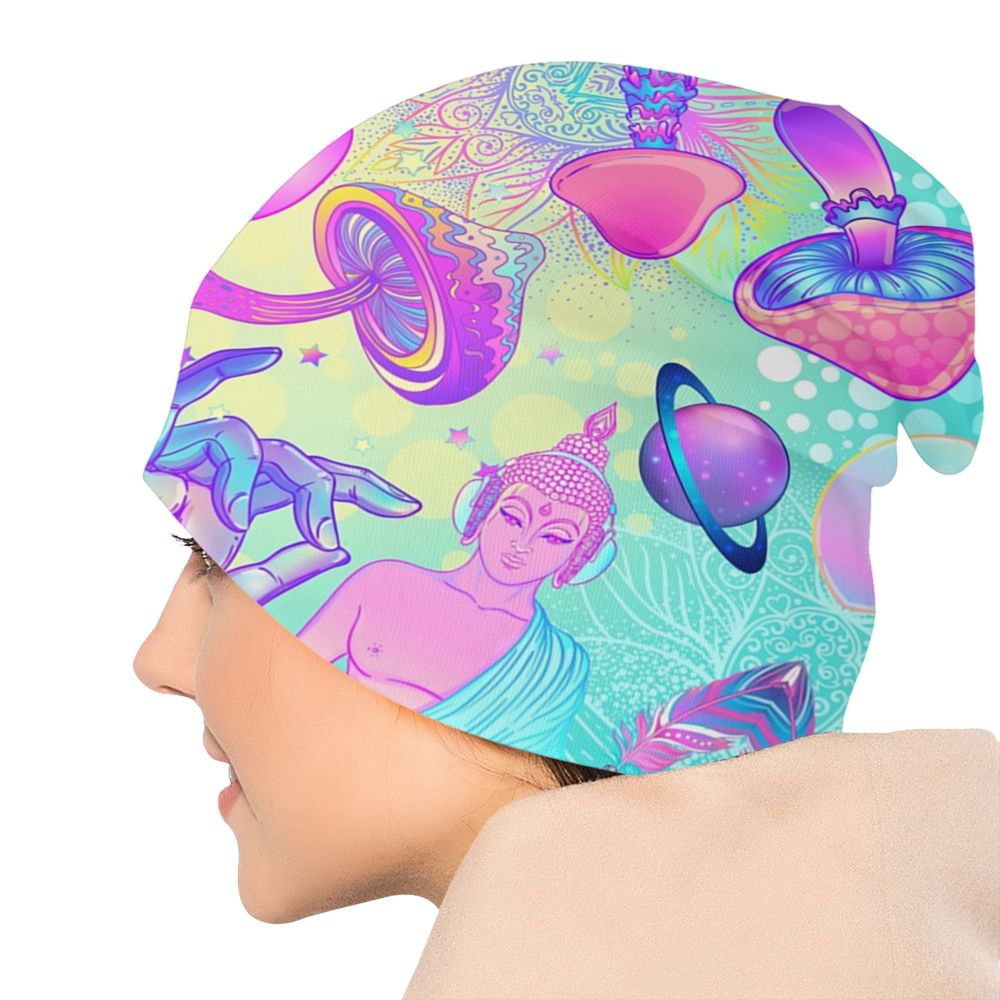 Psychedelic Skull Beanie – Trippy Wintermütze