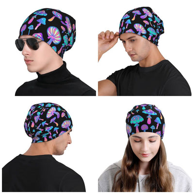 Psychedelic Skull Beanie – Trippy Wintermütze NiZED rave techno
