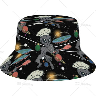 Space UFO Alien Bucket Hat – Unisex NiZED rave techno