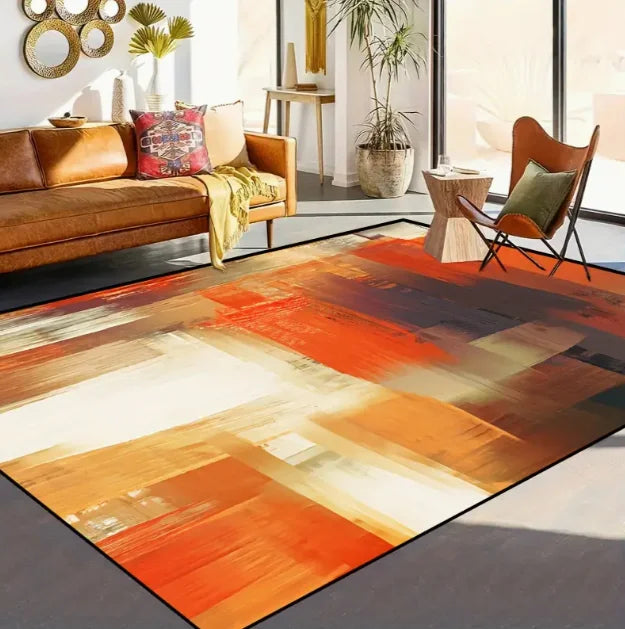 Geometrischer Abstrakt-Teppich – Wohnzimmer & Schlafzimmer