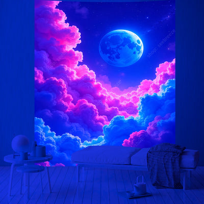 Galaxy Nebula UV Schwarzlicht-Wandteppich