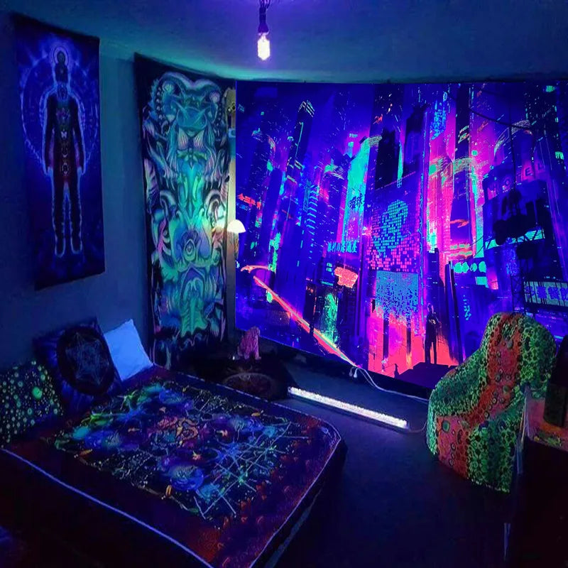 Wall hanging black light poster