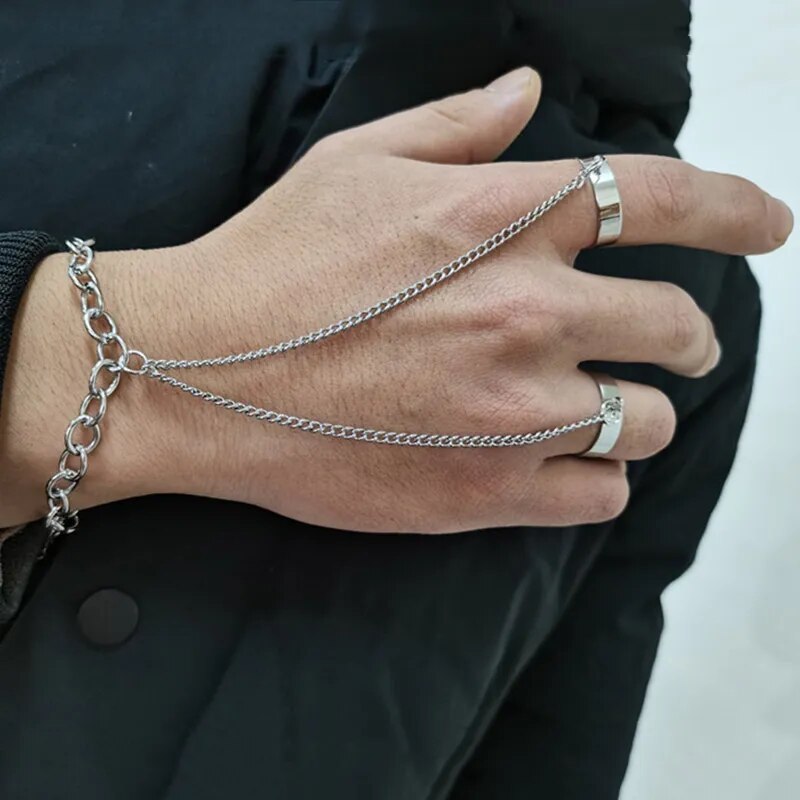 Punk Style Schwarze Armbandringe - Geometrisches Design