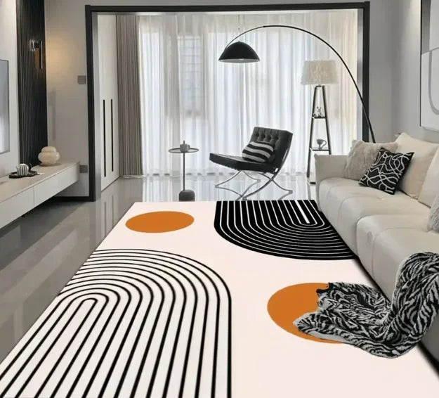 Geometrischer Abstrakt-Teppich – Wohnzimmer & Schlafzimmer
