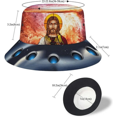 Space UFO Alien Bucket Hat – Unisex NiZED rave techno