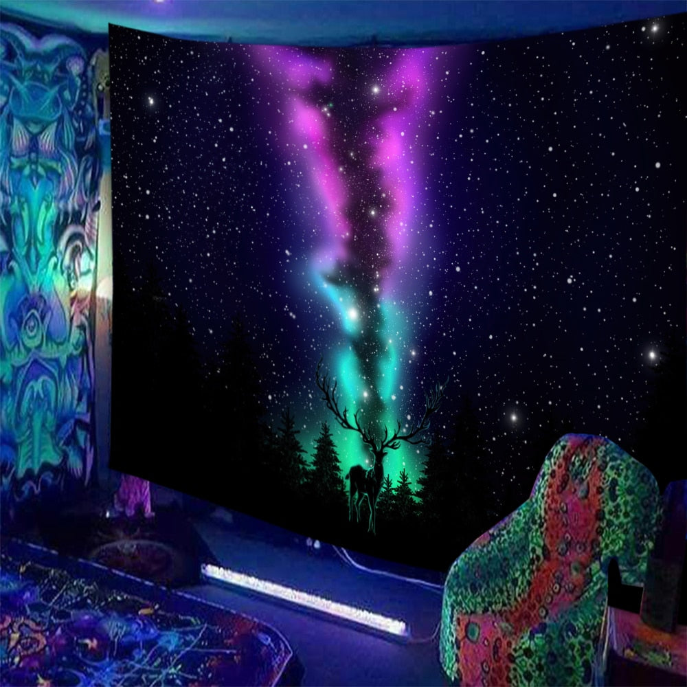 Black Light Indian Meditation Schwarzlichtposter