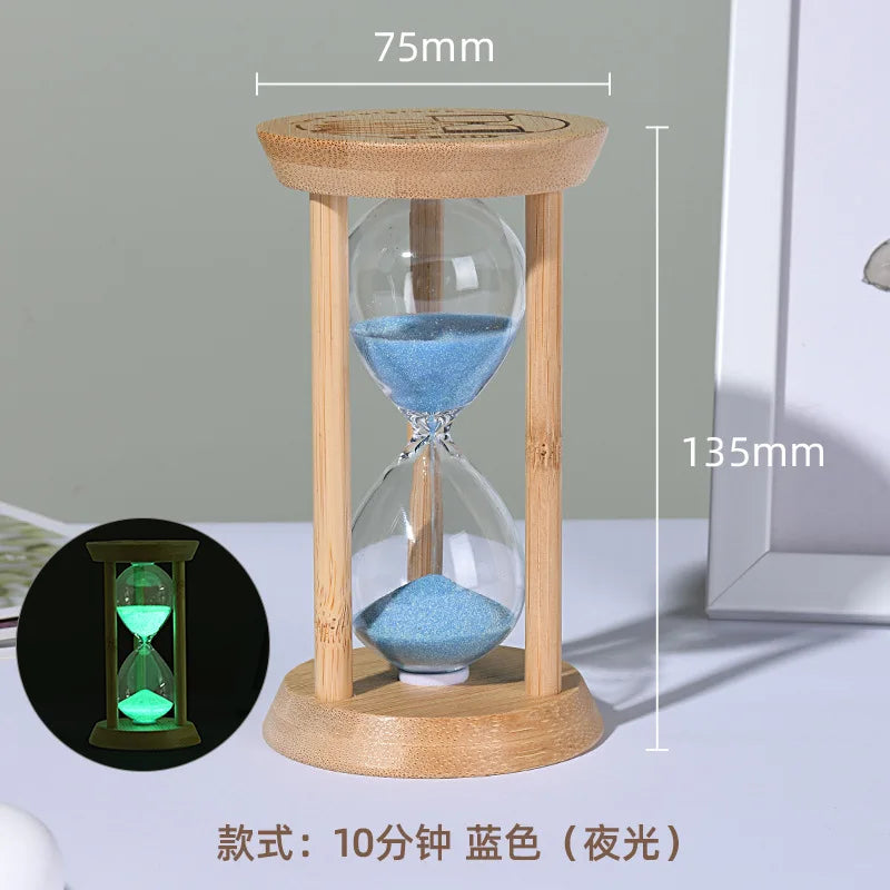 Cosmic Bamboo Glow – Fluorescent Hourglass Timer