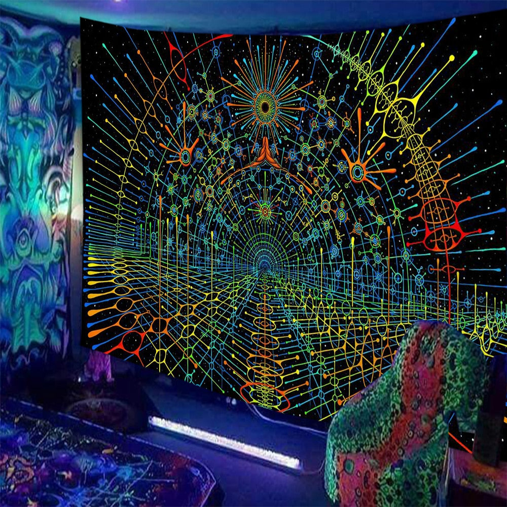 Black Light Indian Meditation Schwarzlichtposter