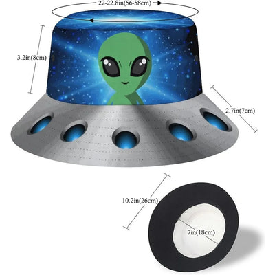 Space UFO Alien Bucket Hat – Unisex NiZED rave techno