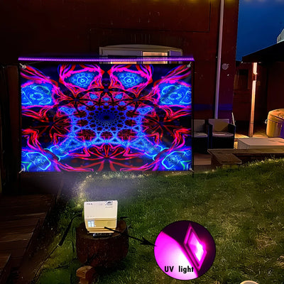 Neon Geometry UV Schwarzlicht-Wandteppich