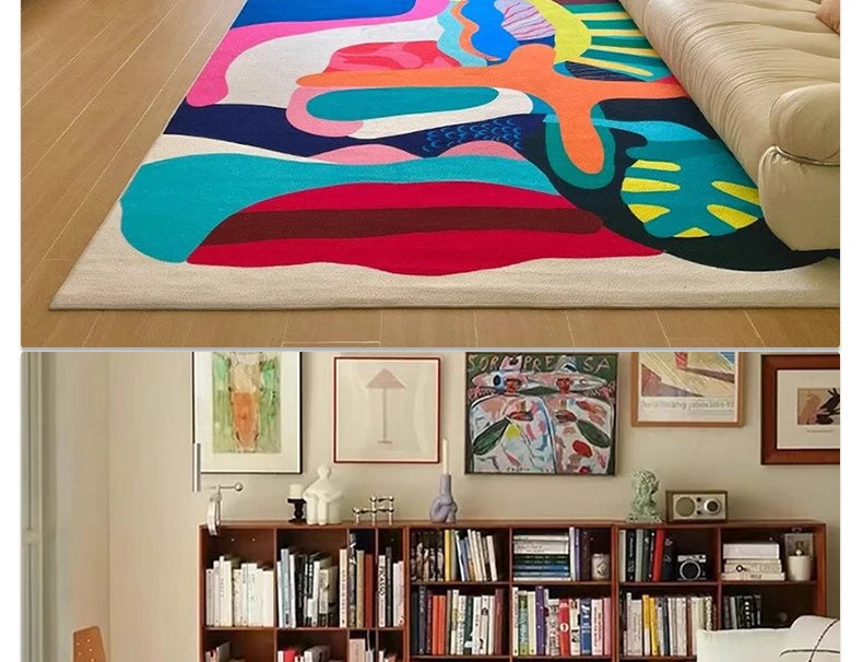 Bunter Abstrakter Kunst-Teppich – Samtweich & Modern