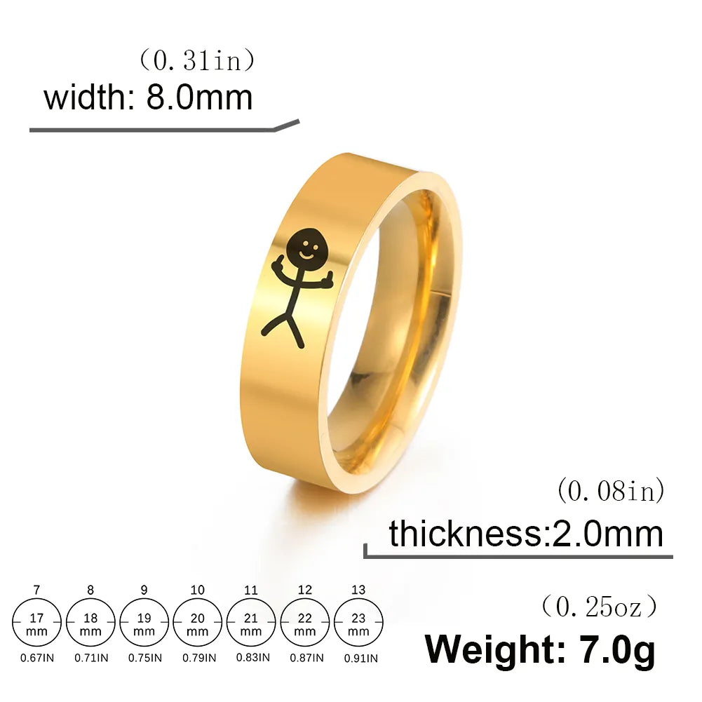 Funny Stickman-Mittelfinger Ring - Hip-Hop Partyaccessoire